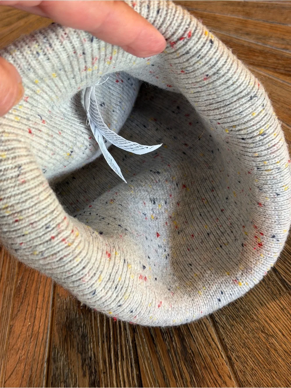 American Eagle Oatmeal Multicolor Speckled Knit Cuffed Beanie Hat One Size